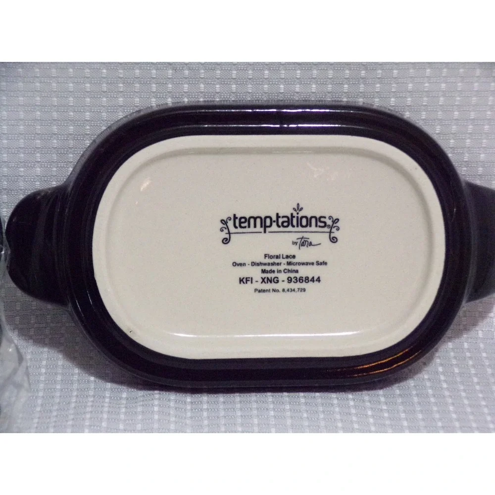 Temptations‎ by tara Floral Lace KFI-XNG-936844 Ramekin Dish w/Lids Set of 4 NEW